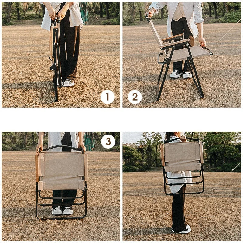 Portable Ultra Light Wood Grain Armchair