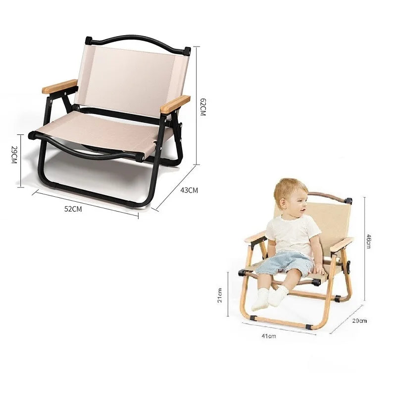 Portable Ultra Light Wood Grain Armchair