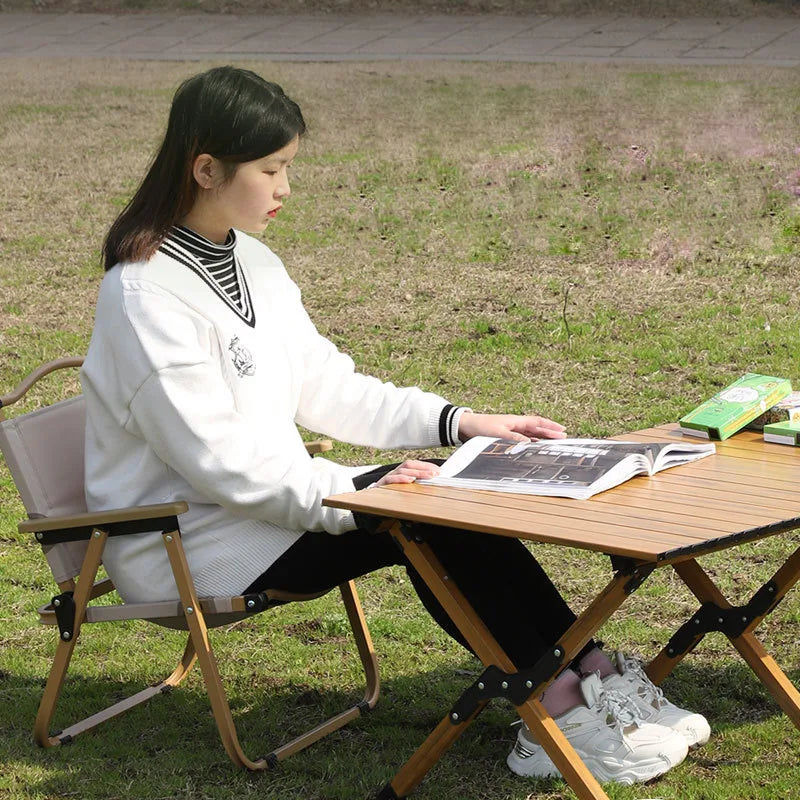 Portable Ultra Light Wood Grain Armchair